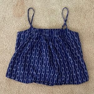 Outerknown Navy and White Patterned Cami Small